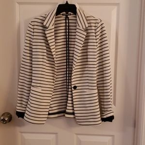 Express Blazer, white w/black stripes